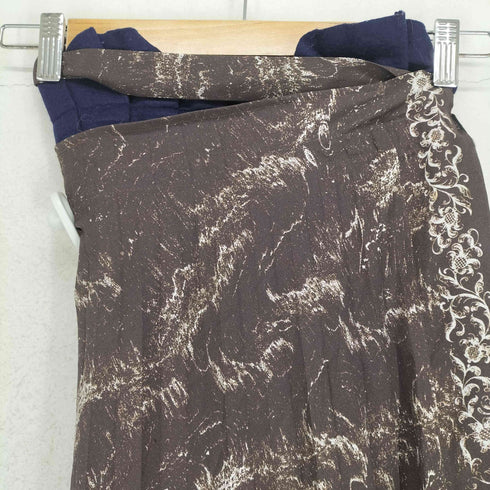 ポンティ PONTI フェルト切替 総柄ラップスカート レディース