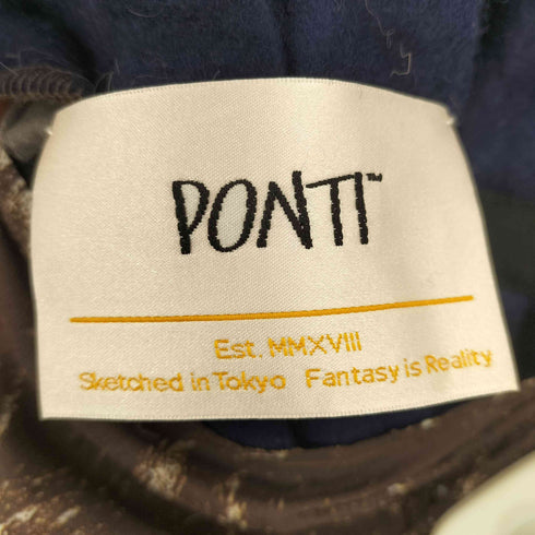 ポンティ PONTI フェルト切替 総柄ラップスカート レディース