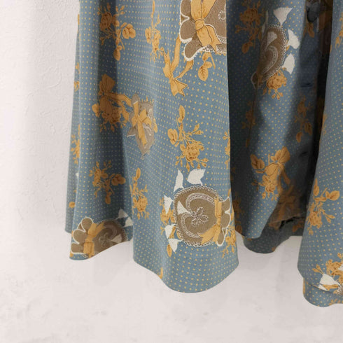 カネコイサオ KANEKO ISAO 花柄 オープンカラー ロングシャツワンピース レディース ONE SIZE