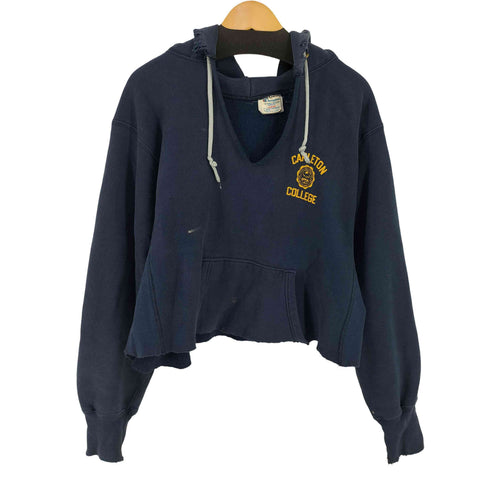 チャンピオン Champion 80s トリコタグ中期 MADE IN USA REVERSE WEAVE 3段カレッジプリント ダメージフーディ CARLETON メンズ import:L