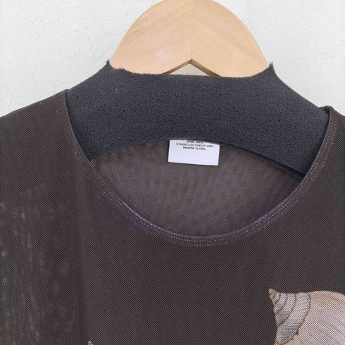 ザラ ZARA シェルプリント チュールボディスーツ レディース import:L