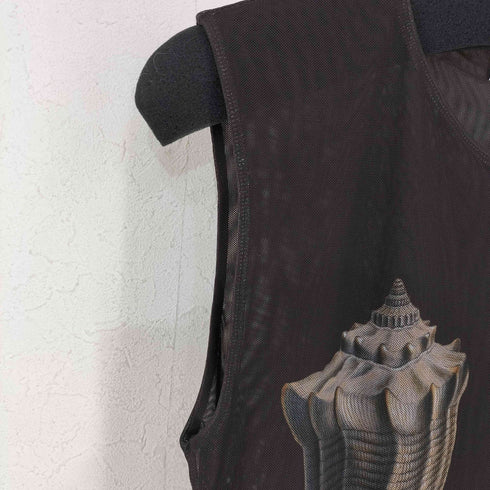 ザラ ZARA シェルプリント チュールボディスーツ レディース import:L