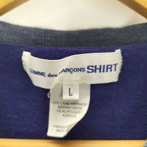 コムデギャルソンシャツ COMME des GARCONS SHIRT メリノウールバイカラーVネックニット メンズ JPN:L