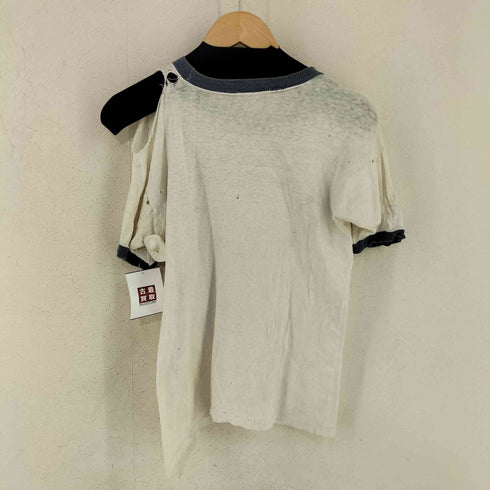 推定~50s Vintage フェルトプリント メッセージリンガーTシャツ ボロ WE LOVE US メンズ