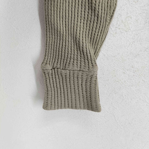 MARQUISTONE ヘンリーネック サーマルワッフルニット シャツ メンズ JPN:M