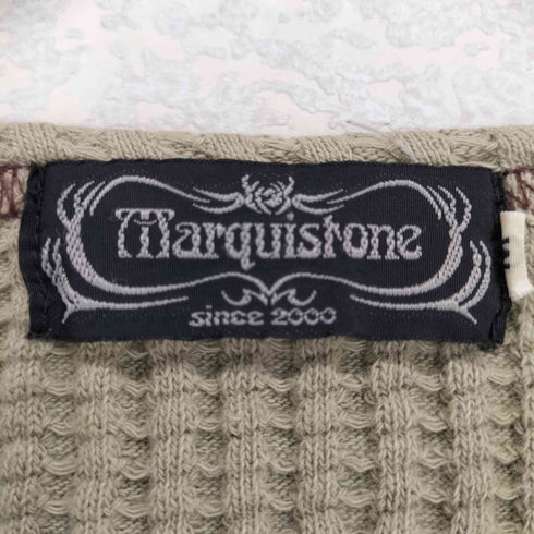 MARQUISTONE ヘンリーネック サーマルワッフルニット シャツ メンズ JPN:M