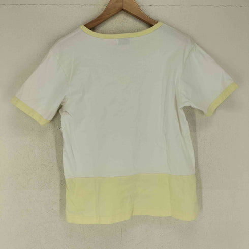 クレージュ courreges フロントロゴ刺繍 リンガーTシャツ レディース JPN:M
