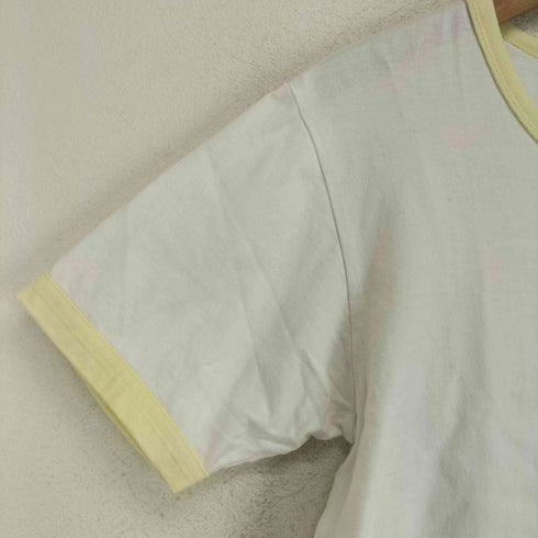 クレージュ courreges フロントロゴ刺繍 リンガーTシャツ レディース JPN:M