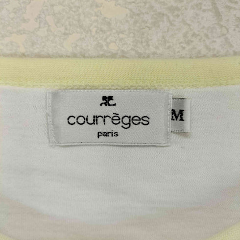 クレージュ courreges フロントロゴ刺繍 リンガーTシャツ レディース JPN:M