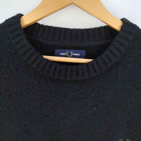 フレッドペリー FRED PERRY 別注 ロゴ刺繍 シャギー クルーネックニット メンズ import:XL