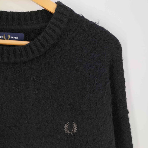 フレッドペリー FRED PERRY 別注 ロゴ刺繍 シャギー クルーネックニット メンズ import:XL