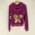 ジューシークチュール JUICY COUTURE バックプリント クロップド ジップアップベロア パーカー Y2K レディース L