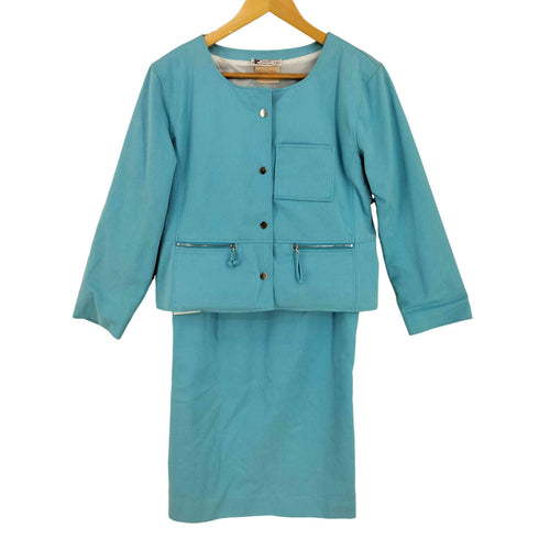 クレージュ courreges MADE IN FRANCE ノーカラージャケット スカート セットアップ riri レディース