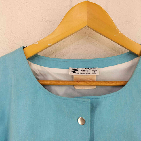 クレージュ courreges MADE IN FRANCE ノーカラージャケット スカート セットアップ riri レディース