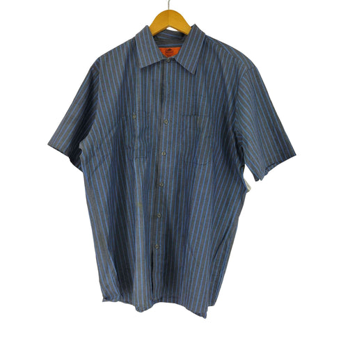 レッドキャップ RED KAP S/S ストライプワークシャツ メンズ JPN:XL