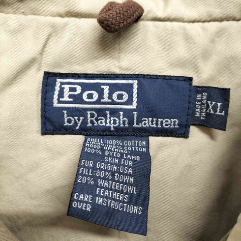 ポロバイラルフローレン Polo by RALPH LAUREN 裏地キルティング フード ボア 比翼 中綿 ジップアップ ミリタリー ボンバー ジャケット メンズ import:XL