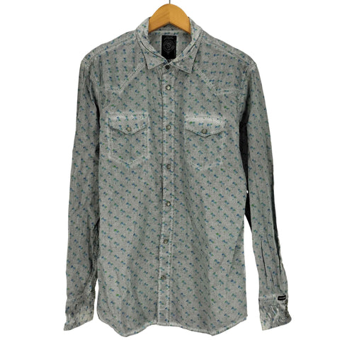 ディーゼル DIESEL ヤシの木柄 製品染め ウエスタン シャツ メンズ import:M