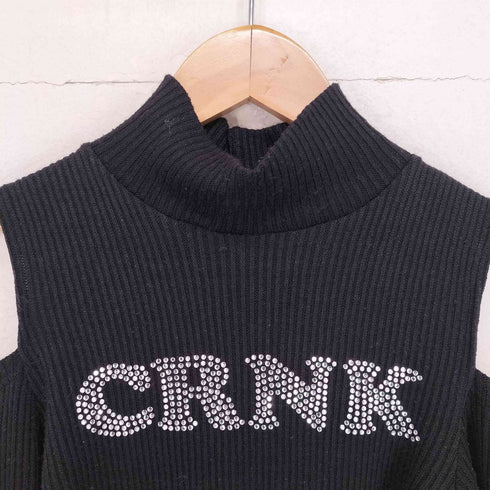 crank ラインストーンデザインオープンショルダーニット レディース