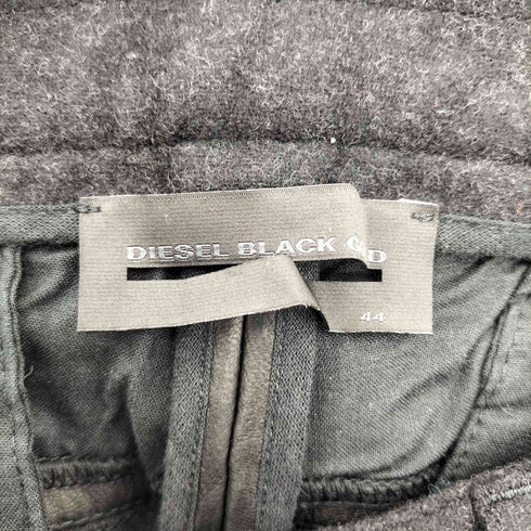 ディーゼルブラックゴールド DIESEL BLACK GOLD 羊革 シープレザー 切替 カシミヤ混 ウール テーパード パンツ Y2K メンズ 44