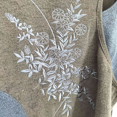 SET UP EXE 切替オープンデザイン刺繍カットソー レディース