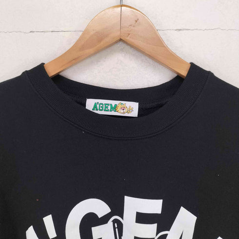 エージェム Agem フラワーキャットプリント クルーネックスウェット メンズ FREE