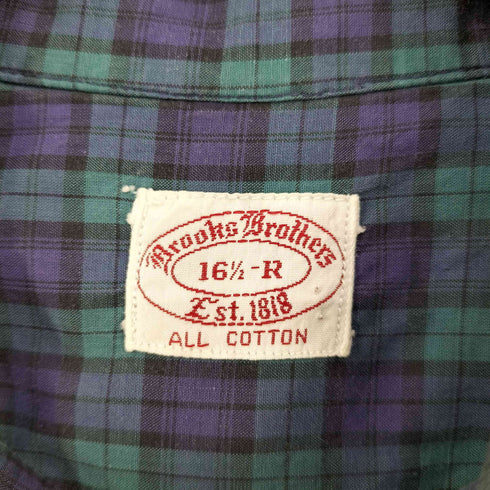 ブルックスブラザーズ BROOKS BROTHERS ALL COTTON ブラックウォッチ BDチェックシャツ メンズ 16 1/2-R
