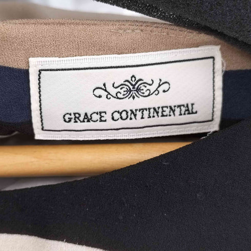 グレースコンチネンタル GRACE CONTINENTAL フォックスファー ボーダーワンピース レディース 36
