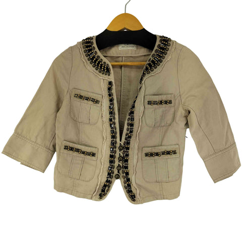 グレースコンチネンタル GRACE CONTINENTAL ビジュー ノーカラージャケット レディース 36
