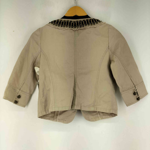 グレースコンチネンタル GRACE CONTINENTAL ビジュー ノーカラージャケット レディース 36