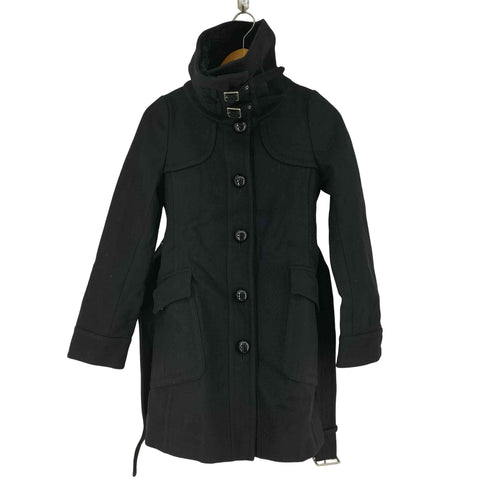 バーバリーブルーレーベル BURBERRY BLUE LABEL 裏地ノバチェック ベルテッド ウールコート レディース 36