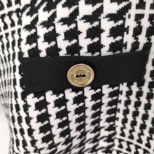 ELISABETTA FRANCHI 千鳥格子 ハイネック半袖ニット レディース 42