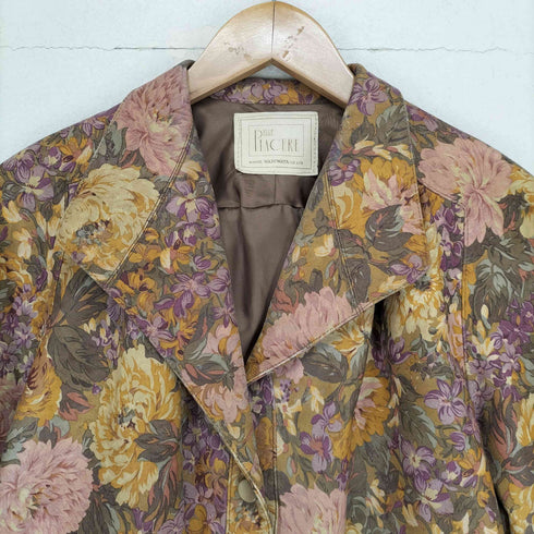 PELLE PIACERE ボタニカル柄レザージャケット レディース