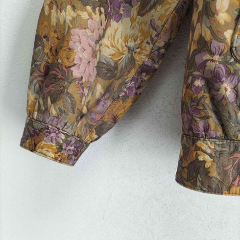 PELLE PIACERE ボタニカル柄レザージャケット レディース