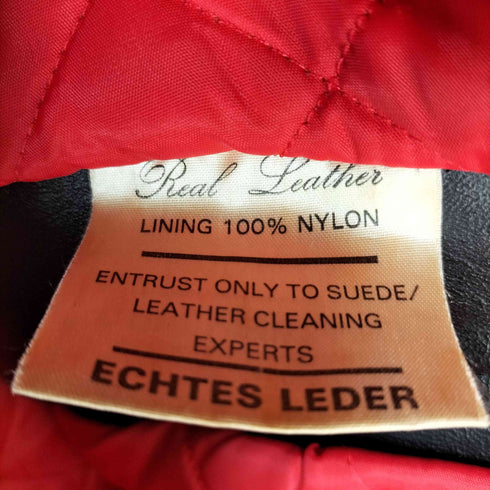 リアルレザー Real Leather echtes lederイングランド製 ダブルレザーライダースジャケット メンズ 40