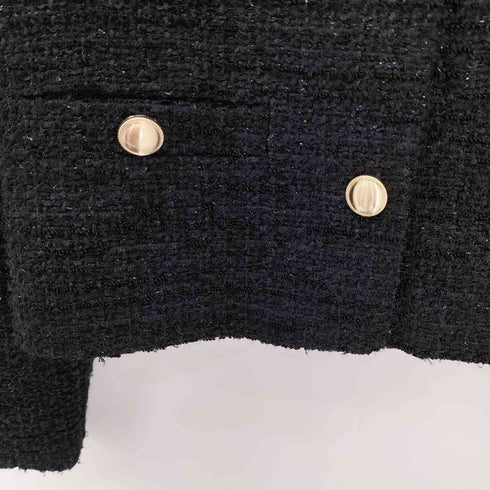 ザラ ZARA ノーカラーツイードジャケット レディース import:XS