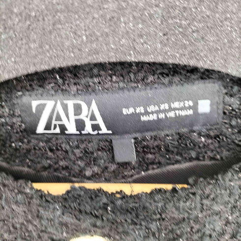 ザラ ZARA ノーカラーツイードジャケット レディース import:XS
