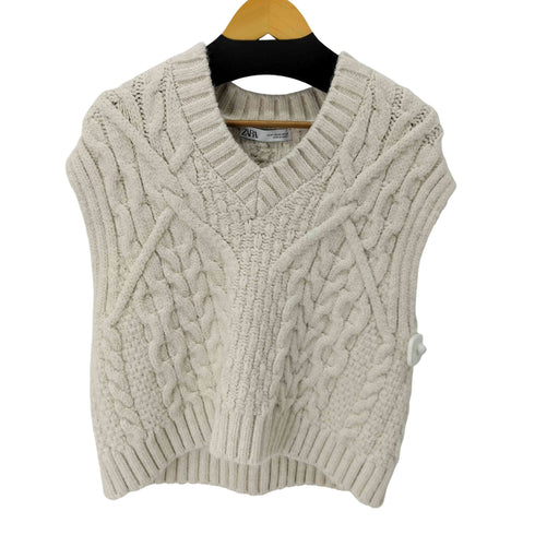 ザラ ZARA ケーブル編みニットベスト レディース import:M