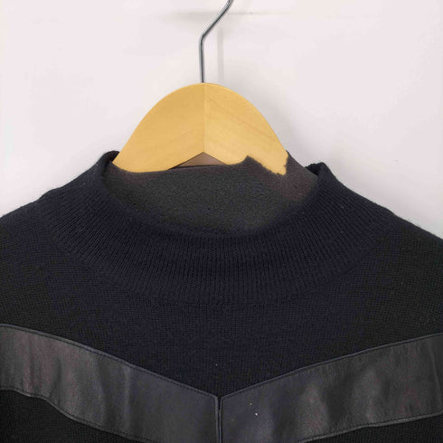 PRONTO UOMO レザー切替デザインモックネックニット メンズ JPN:XL