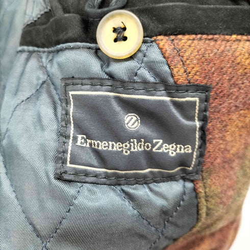 Ermenegildo Zegna MADE IN ITALY 裏地キルティング コーティングレザーコート メンズ
