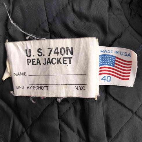 MFG.By Schott USA製 PEA JACKET 錨ボタン Pコート ピーコート メンズ 40