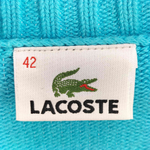ラコステ LACOSTE 緑ワニパッチ プルオーバー コットン ニット レディース 42