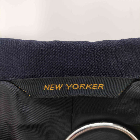 ニューヨーカー NEWYORKER 金ボタン ウール紺ブレ メンズ