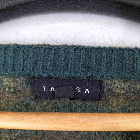 タバサ TABASA 総柄 ノースリーブ ウールワンピース レディース