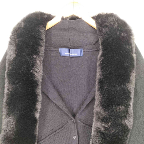 コムデギャルソン COMME des GARCONS 90s 青山タグ ファーポンチョドッキング ウールロングカーディガン レディース s