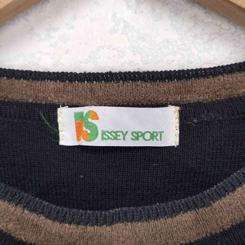 アイエスイッセイミヤケ I.S. ISSEY MIYAKE 80-90s ラインストーンデザイン サイドスリット ウールニットセーター レディース 9