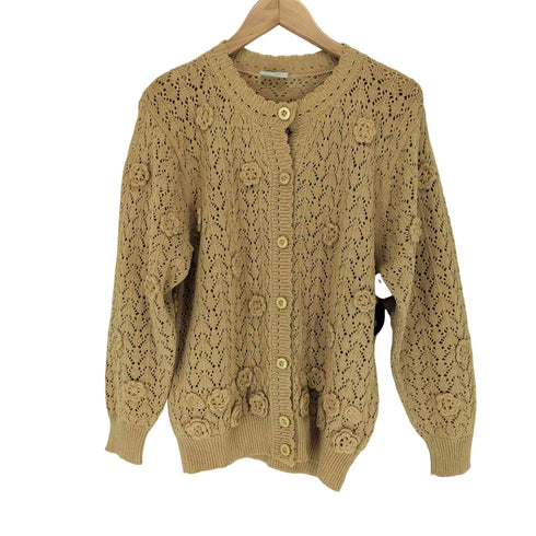 ドリスヴァンノッテン DRIES VAN NOTEN 90-00s ライカ期 フラワーデザイン コットンニット カーディガン レディース