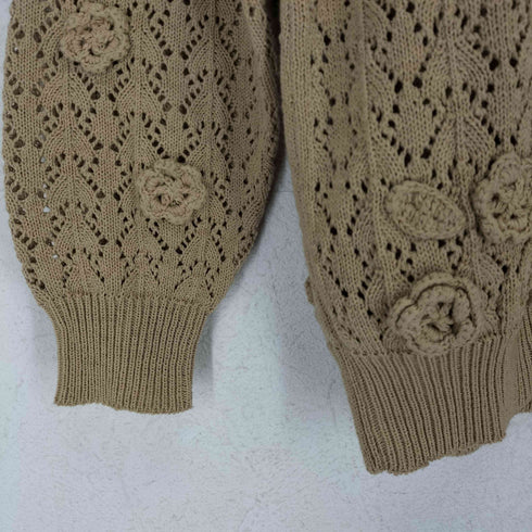 ドリスヴァンノッテン DRIES VAN NOTEN 90-00s ライカ期 フラワーデザイン コットンニット カーディガン レディース