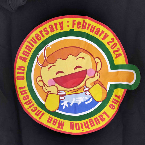オノデン 笑い男 企業ロゴ・アニメプリント プルオーバー パーカー メンズ import:M