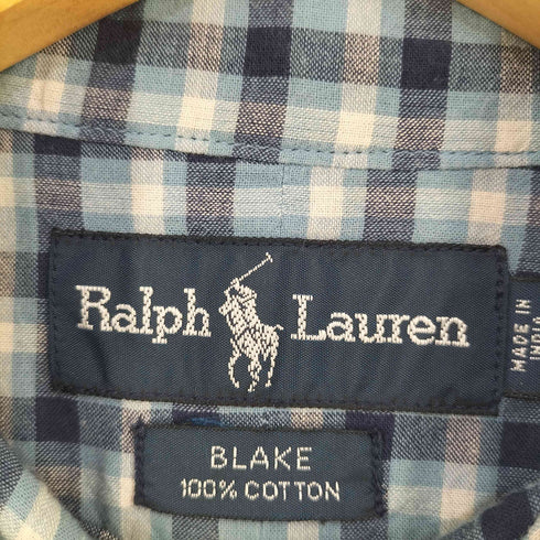 ラルフローレン RALPH LAUREN MADE IN INDIA BLAKE スモールポニー刺繍 BDチェックシャツ メンズ import:S