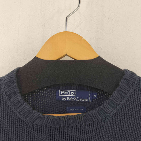 ポロバイラルフローレン Polo by RALPH LAUREN 90-00s スモールポニー刺繍 コットンニット メンズ import:XL